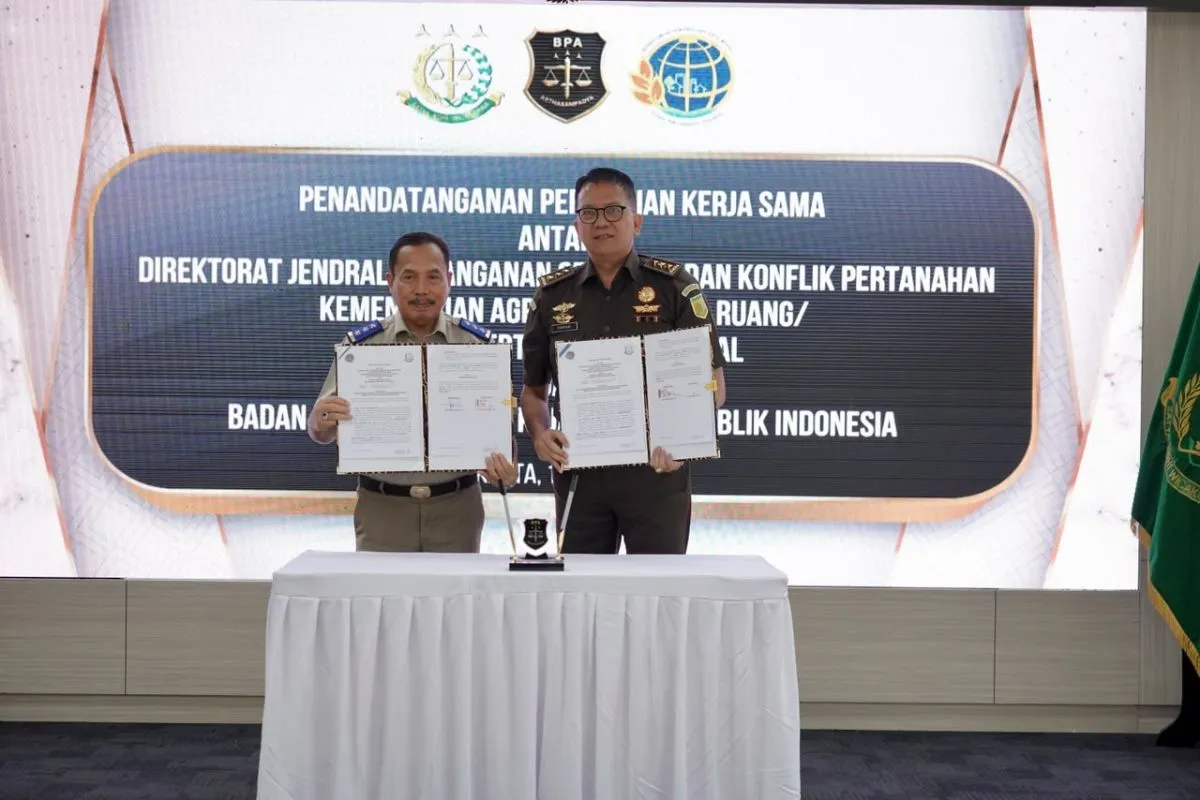Kementerian ATR/BPN dan Kejaksaan Agung perkuat pengamanan aset untuk pulihkan hak korban dan kerugian negara. ANTARA/HO-ATR/BPN.