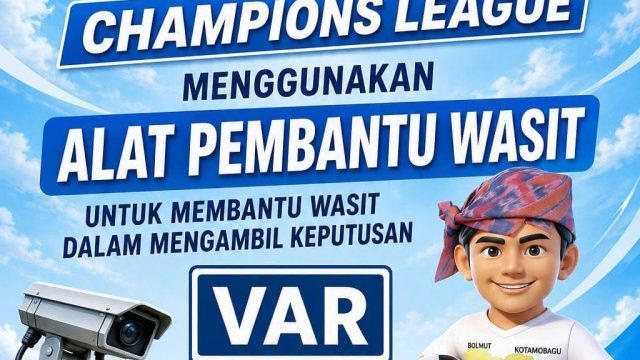 Poster resmi pengumuman penggunaan teknologi VAR pada turnamen bergengsi Totabuan Champions League (TCL) Cup 2026 di Kotamobagu.