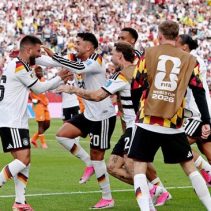 Jerman meraih kemenangan kedua dalam fase grup yang mengantarkan anak asuh Julian Nagelsmann ke babak 32 besar Piala Dunia 2026. (REUTERS/Thomas Mukoya)